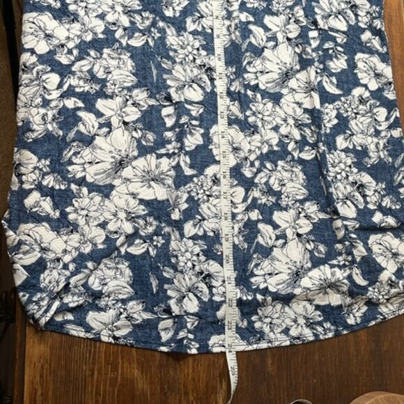 Fortune + Ivy Floral Sleeveless Top Blue White Casual Blouse - Picture 5 of 7